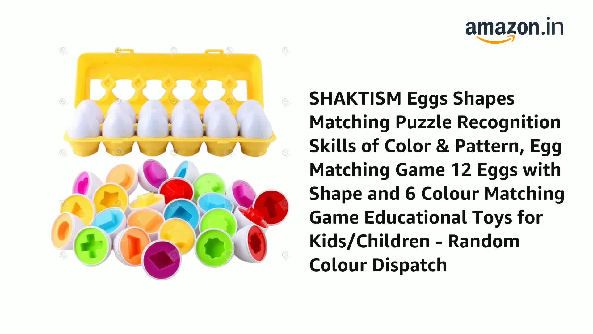 SHAKTISM Eggs Shapes Matching Puzzle Recognition Skills of Color